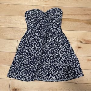 Urban Outfitters Strapless Shirred Mini Dress